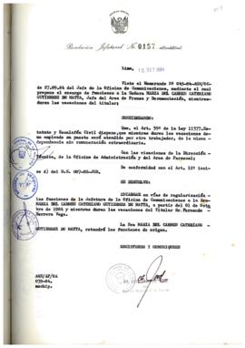 Resolución Jefatural N° 157-1984/AGN/J