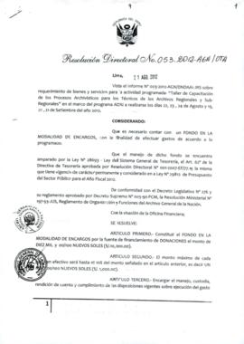 Resolución Directoral N° 053-2012-AGN/OTA