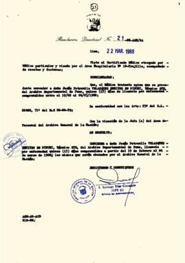 Resolución Directoral N° 021-88-AGN/OA