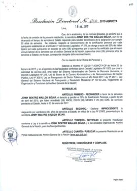 Resolución Directoral N° 032-2017-AGN/OTA