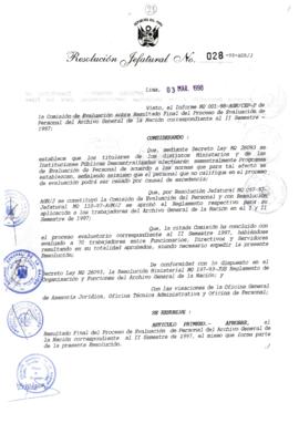 Resolución Jefatural N° 028-1998/AGN/J