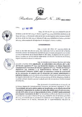 Resolución Jefatural N° 193-2013-AGN/J