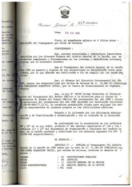 Resolución Jefatural N° 057-1986/AGN/J