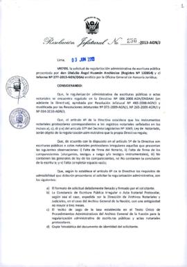 Resolución Jefatural N° 256-2013-AGN/J