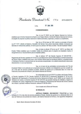 Resolución Directoral N° 026-2015-AGN/OTA