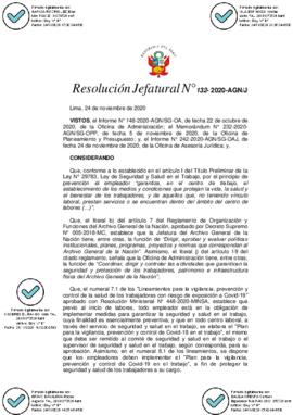 Resolución Jefatural N° 132-2020-AGN/J