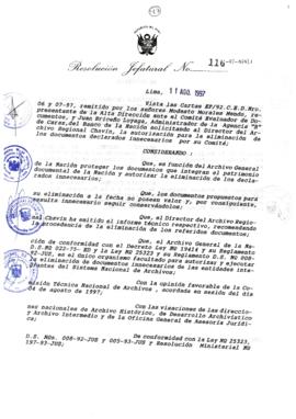 Resolución Jefatural N° 116-1997/AGN/J