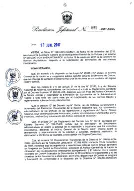 Resolución Jefatural N° 095-2017-AGN/J