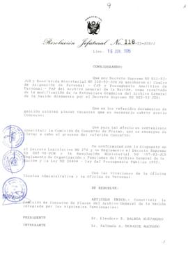 Resolución Jefatural N° 118-1995/AGN/J