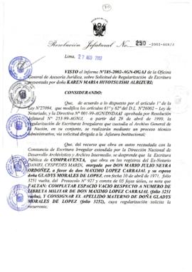 Resolución Jefatural N° 250-2002/AGN/J