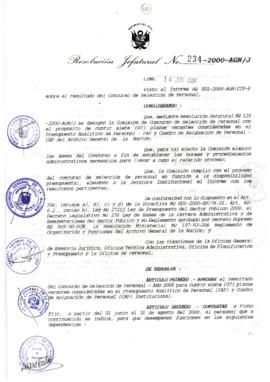 Resolución Jefatural N° 234-2000/AGN/J