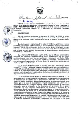 Resolución Jefatural N° 211-2015-AGN/J