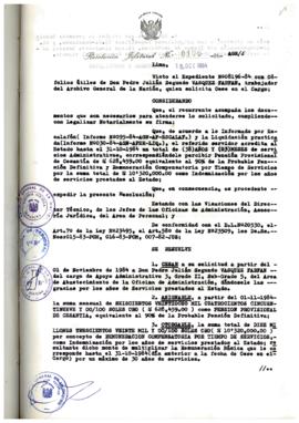 Resolución Jefatural N° 170-1984/AGN/J