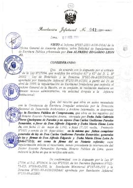 Resolución Jefatural N°041-2001/AGN/J