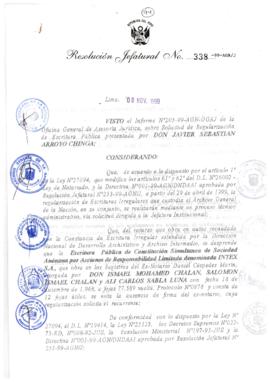 Resolución Jefatural N° 338-1999/AGN/J