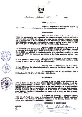 Resolución Jefatural N° 133-1988/AGN/J