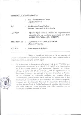 INFORME 171-2003-AGN-OGAJ