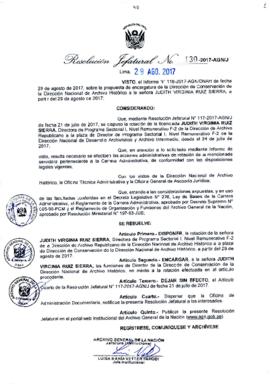 Resolución Jefatural N° 130-2017-AGN/J
