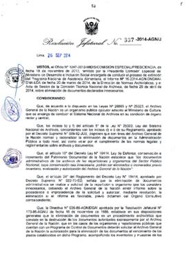 Resolución Jefatural N° 337-2014-AGN/J