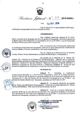 Resolución Jefatural N° 220-2016-AGN/J