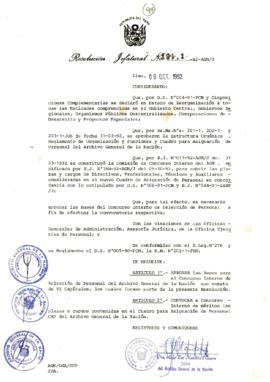 Resolución Jefatural N° 191-1-1992/AGN/J