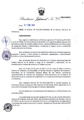 Resolución Jefatural N° 019-2014-AGN/J
