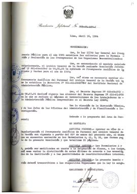 Resolución Jefatural N° 069-1984/AGN/J