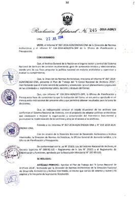 Resolución Jefatural N° 245-2014-AGN/J