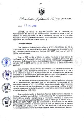 Resolución Jefatural N° 330-2018-AGN/J
