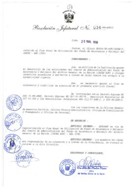 Resolución Jefatural N° 034-1998/AGN/J