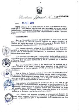 Resolución Jefatural N° 181-2016-AGN/J