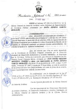 Resolución Jefatural N° 240-1999/AGN/J