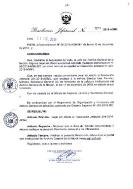 Resolución Jefatural N° 322-2018-AGN/J