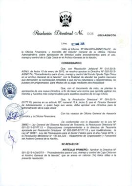 Resolución Directoral N° 008-2015-AGN/OTA