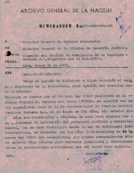 MEMORANDUM 003-AGN-OGAJ-93