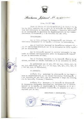 Resolución Jefatural N° 167-1983/AGN/J