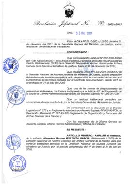Resolución Jefatural N° 003-2002/AGN/J
