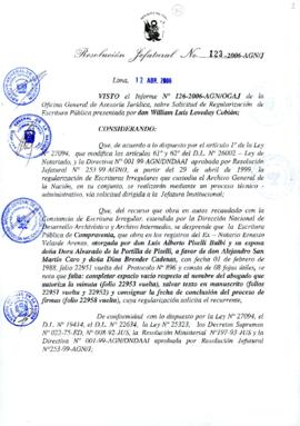 Resolución Jefatural N° 123-2006-AGN/J