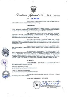 Resolución Jefatural N° 208-2015-AGN/J