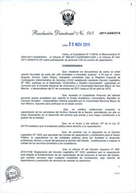 Resolución Directoral N° 063-2011-AGN/OTA
