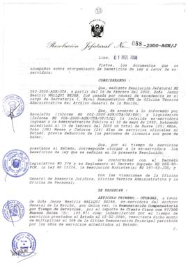 Resolución Jefatural N° 088-2000/AGN/J