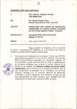 INFORME 087-2001-AGN-OGAJ