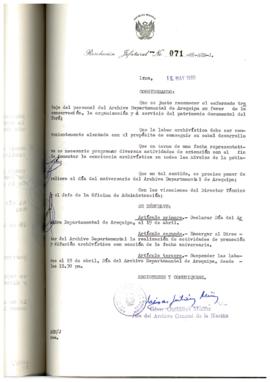 Resolución Jefatural N° 071-1986/AGN/J