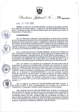 Resolución Jefatural N° 030-2020-AGN/J