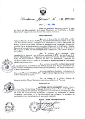 Resolución Jefatural N° 136-2009-AGN/J