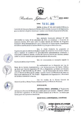 Resolución Jefatural N° 503-2013-AGN/J