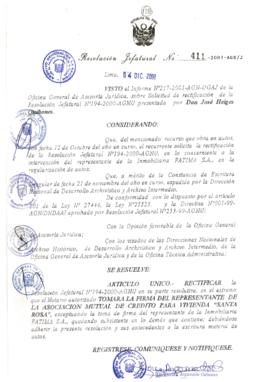 Resolución Jefatural N° 411-2001/AGN/J
