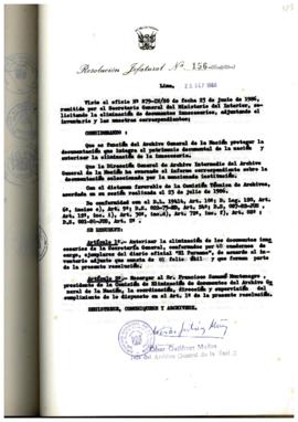 Resolución Jefatural N° 156-1986/AGN/J