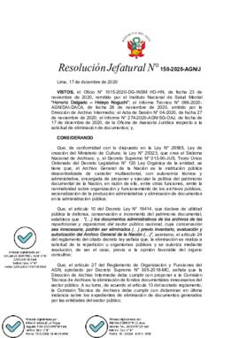 Resolución Jefatural N° 150-2020-AGN/J