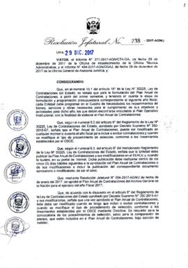 Resolución Jefatural N° 238-2017-AGN/J
